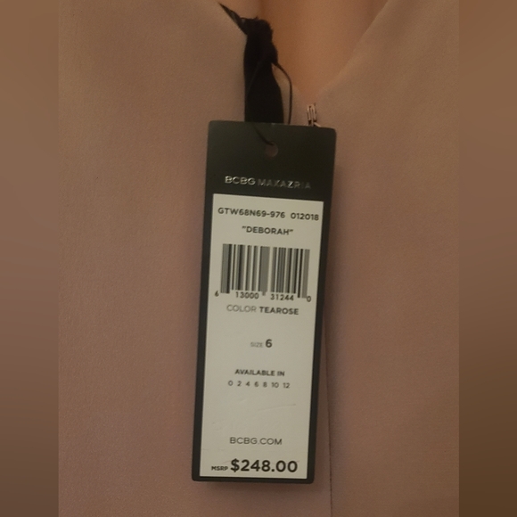 BCBGMaxazria Tea Rose Deborah Asymmetrical Halter Dress size 6 - Picture 5 of 5